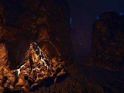Game showcase cave scene