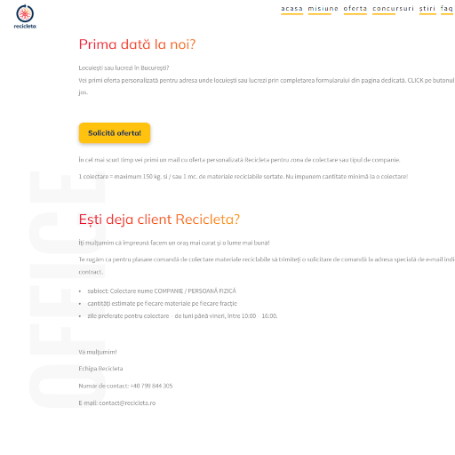 Pagina Contact Recicleta
