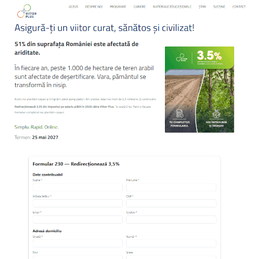 Pagina Redirectioneaza de pe viitorplus.ro